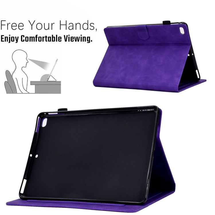 For iPad 9.7 2018&2017 / Air 2 / Air Embossed Smile Flip Tablet Leather Smart Case(Purple) - iPad 9.7 (2018) & (2017) Cases by buy2fix | Online Shopping UK | buy2fix