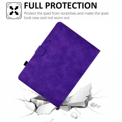 For iPad 9.7 2018&2017 / Air 2 / Air Embossed Smile Flip Tablet Leather Smart Case(Purple) - iPad 9.7 (2018) & (2017) Cases by buy2fix | Online Shopping UK | buy2fix