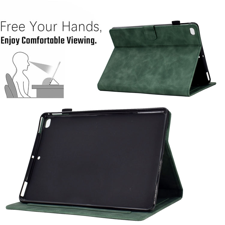 For iPad 9.7 2018&2017 / Air 2 / Air Embossed Smile Flip Tablet Leather Smart Case(Green) - iPad 9.7 (2018) & (2017) Cases by buy2fix | Online Shopping UK | buy2fix