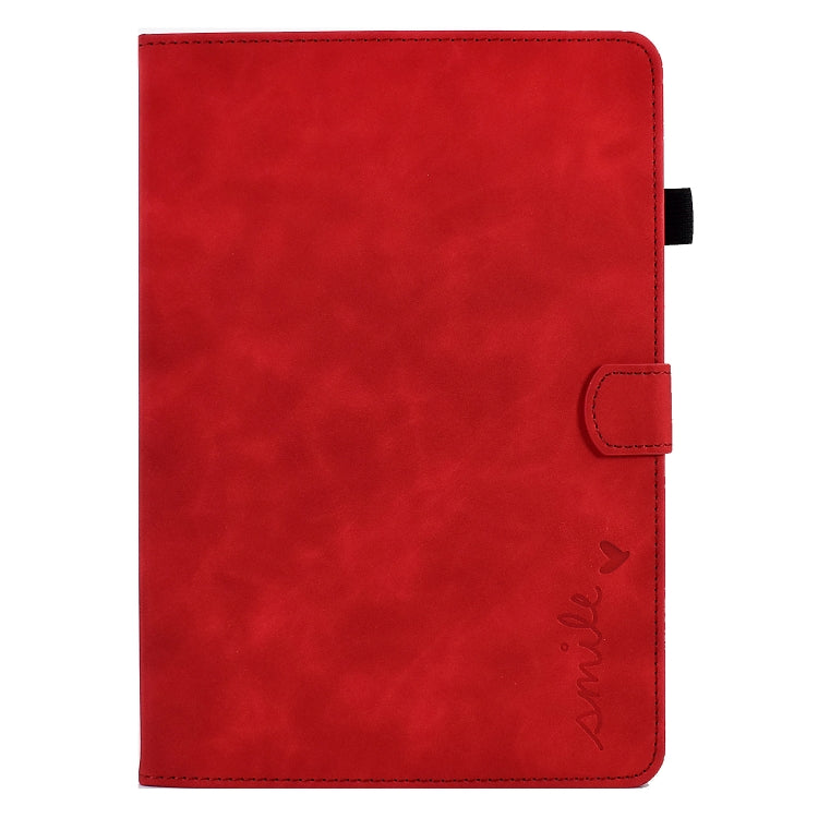 For iPad 9.7 2018&2017 / Air 2 / Air Embossed Smile Flip Tablet Leather Smart Case(Red) - iPad 9.7 (2018) & (2017) Cases by buy2fix | Online Shopping UK | buy2fix
