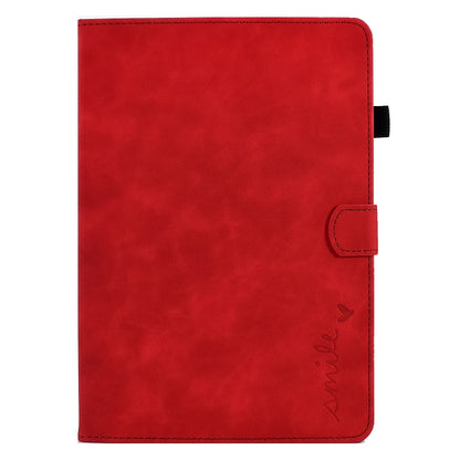 For iPad 9.7 2018&2017 / Air 2 / Air Embossed Smile Flip Tablet Leather Smart Case(Red) - iPad 9.7 (2018) & (2017) Cases by buy2fix | Online Shopping UK | buy2fix