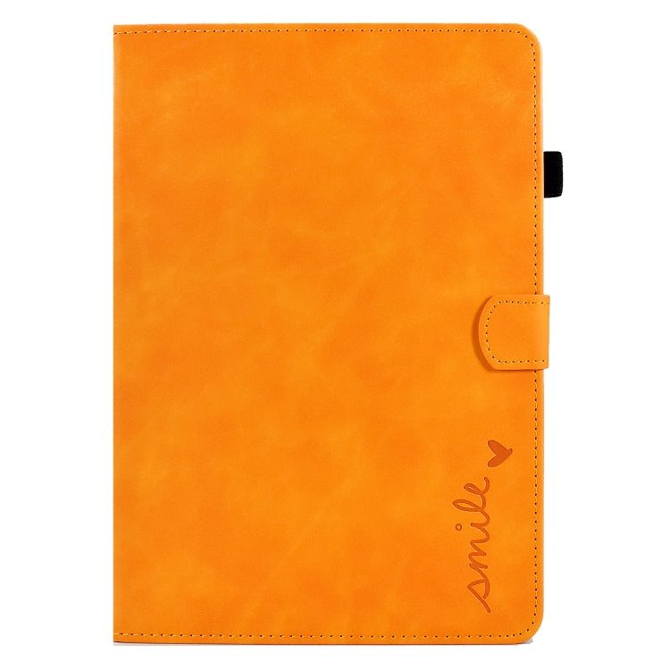For iPad 9.7 2018&2017 / Air 2 / Air Embossed Smile Flip Tablet Leather Smart Case(Khaki) - iPad 9.7 (2018) & (2017) Cases by buy2fix | Online Shopping UK | buy2fix
