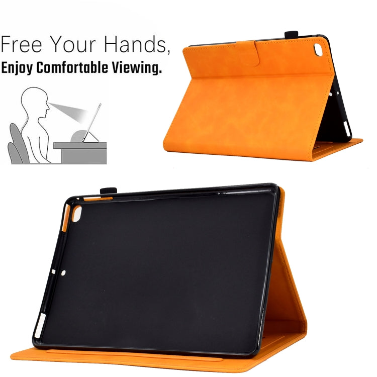 For iPad 9.7 2018&2017 / Air 2 / Air Embossed Smile Flip Tablet Leather Smart Case(Khaki) - iPad 9.7 (2018) & (2017) Cases by buy2fix | Online Shopping UK | buy2fix