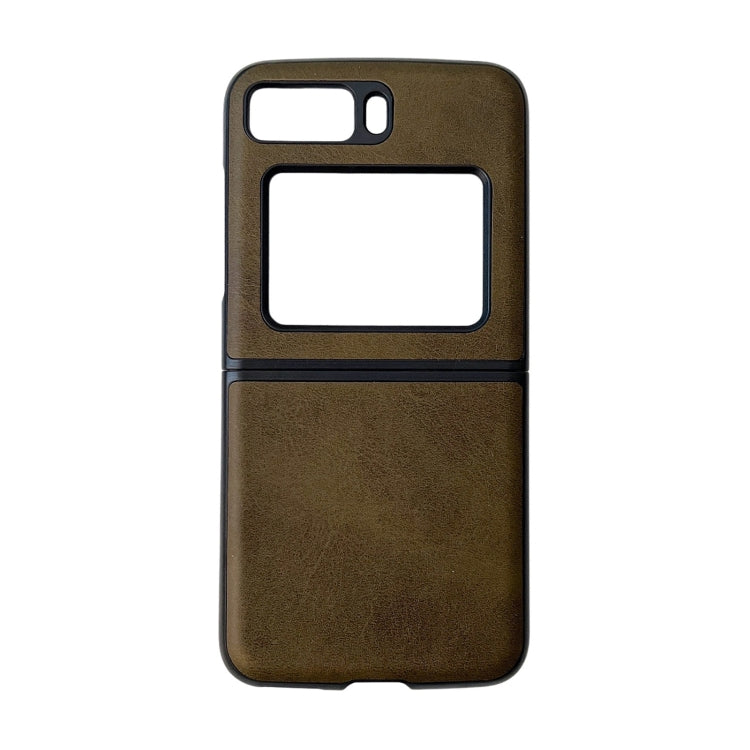 For Motorola Moto Razr 2022 Two-color Cowhide Texture Top-grain Leather Phone Case(Green) by buy2fix