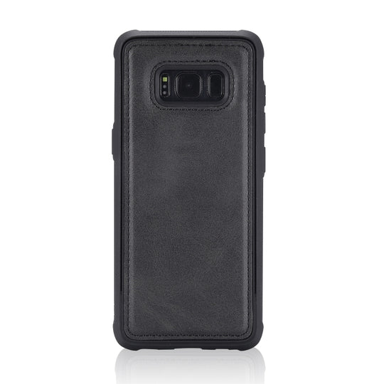 For Galaxy S8+ Magnetic Shockproof PC + TPU + PU Leather Protective Case(Black)