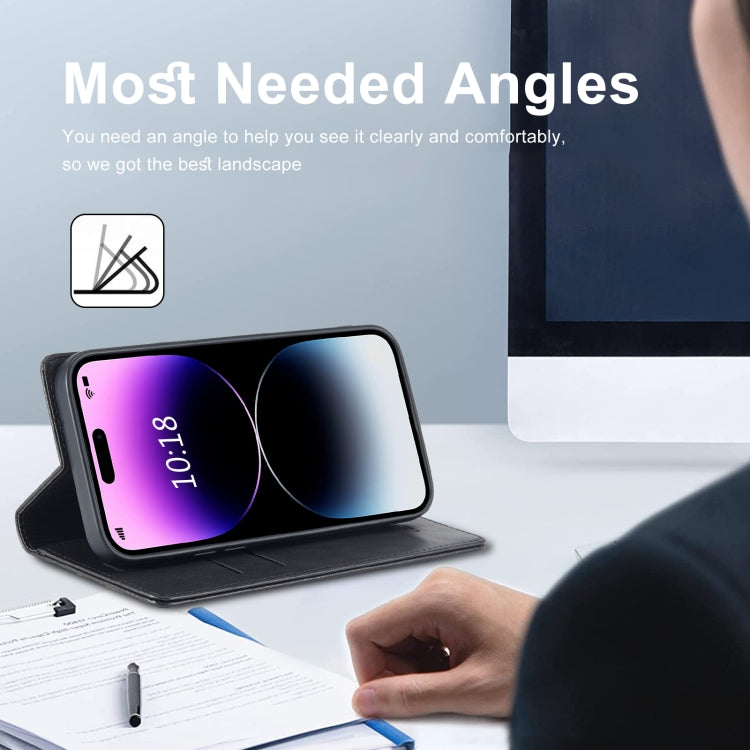 For iPhone 14 Pro LC.IMEEKE RFID Anti-theft Leather Phone Case(Black) - iPhone 14 Pro Cases by LC.IMEEKE | Online Shopping UK | buy2fix