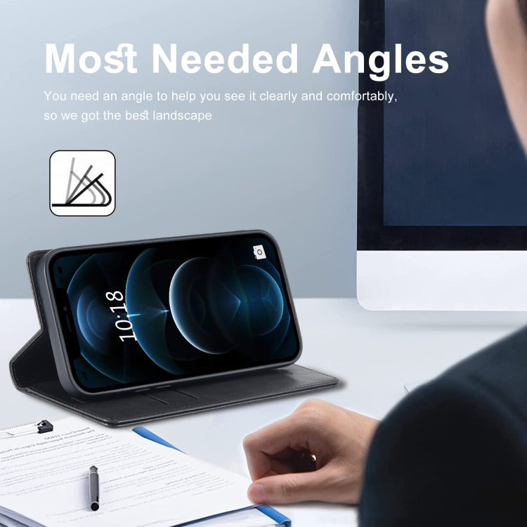 For iPhone 12 Pro Max LC.IMEEKE RFID Anti-theft Leather Phone Case(Black) - iPhone 12 Pro Max Cases by LC.IMEEKE | Online Shopping UK | buy2fix