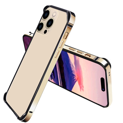 For iPhone 14 Pro TPU + Aluminum Alloy Frame Phone Case(Gold) - iPhone 14 Pro Cases by buy2fix | Online Shopping UK | buy2fix
