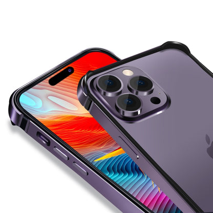 For iPhone 14 Pro TPU + Aluminum Alloy Frame Phone Case(Black) - iPhone 14 Pro Cases by buy2fix | Online Shopping UK | buy2fix