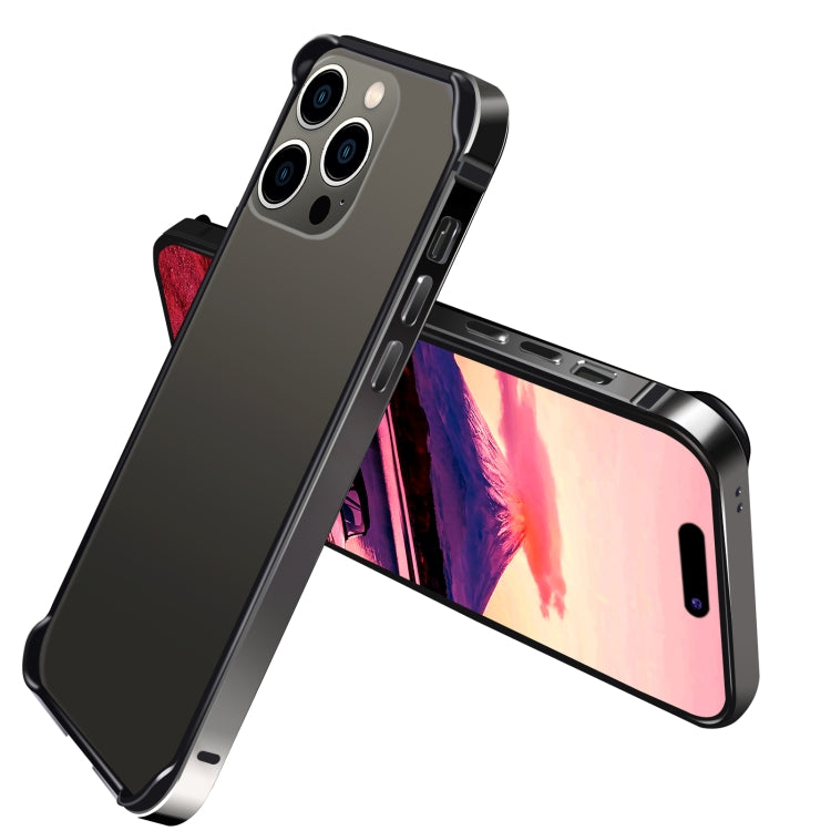 For iPhone 14 Pro Max TPU + Aluminum Alloy Frame Phone Case(Black) - iPhone 14 Pro Max Cases by buy2fix | Online Shopping UK | buy2fix