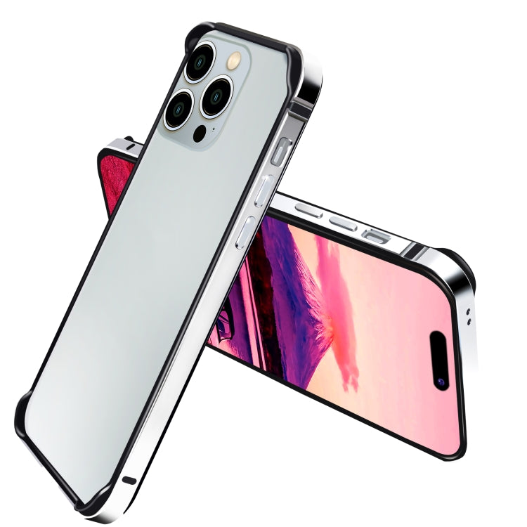For iPhone 14 Pro Max TPU + Aluminum Alloy Frame Phone Case(Silver) - iPhone 14 Pro Max Cases by buy2fix | Online Shopping UK | buy2fix