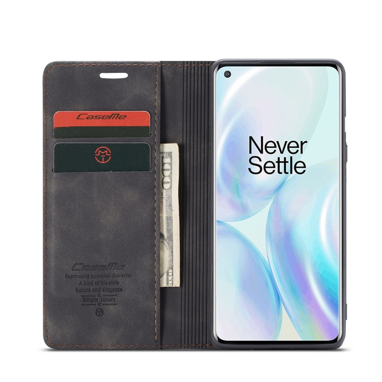 For OnePlus 8 CaseMe Multifunctional Horizontal Flip Leather Case, with Card Slot & Holder & Wallet(Black) - OnePlus Cases by CaseMe | Online Shopping UK | buy2fix
