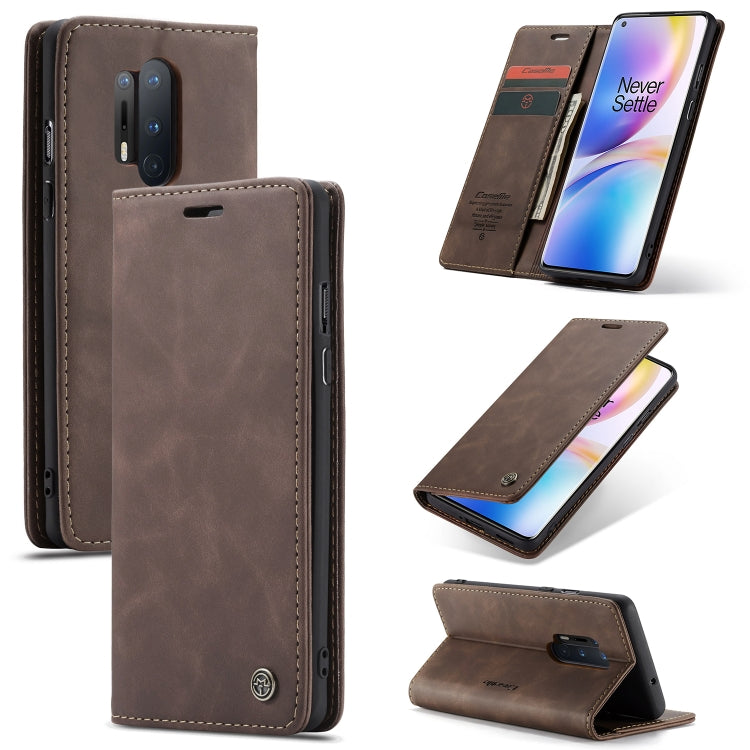 For OnePlus 8 Pro CaseMe Multifunctional Horizontal Flip Leather Case, with Card Slot & Holder & Wallet(Coffee) - OnePlus Cases by CaseMe | Online Shopping UK | buy2fix