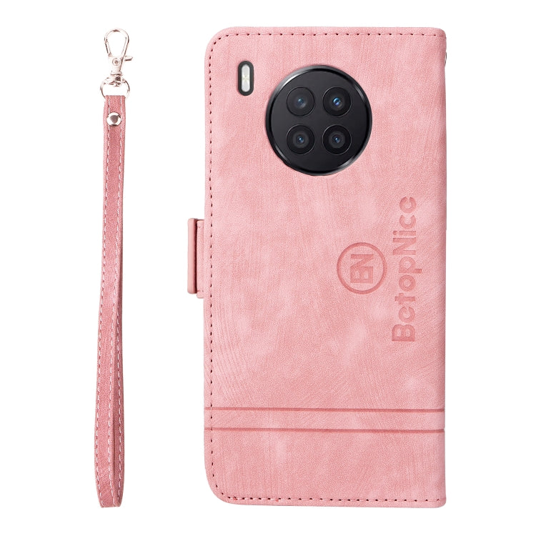 For Huawei nova 8i BETOPNICE Dual-side Buckle Leather Phone Case(Pink) - Huawei Cases by BETOPNICE | Online Shopping UK | buy2fix