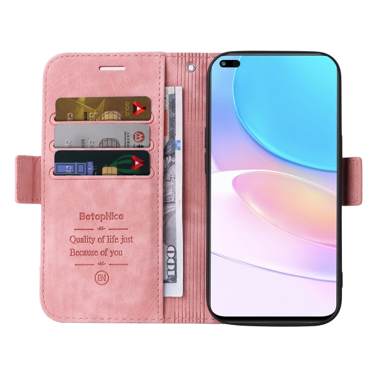 For Huawei nova 8i BETOPNICE Dual-side Buckle Leather Phone Case(Pink) - Huawei Cases by BETOPNICE | Online Shopping UK | buy2fix