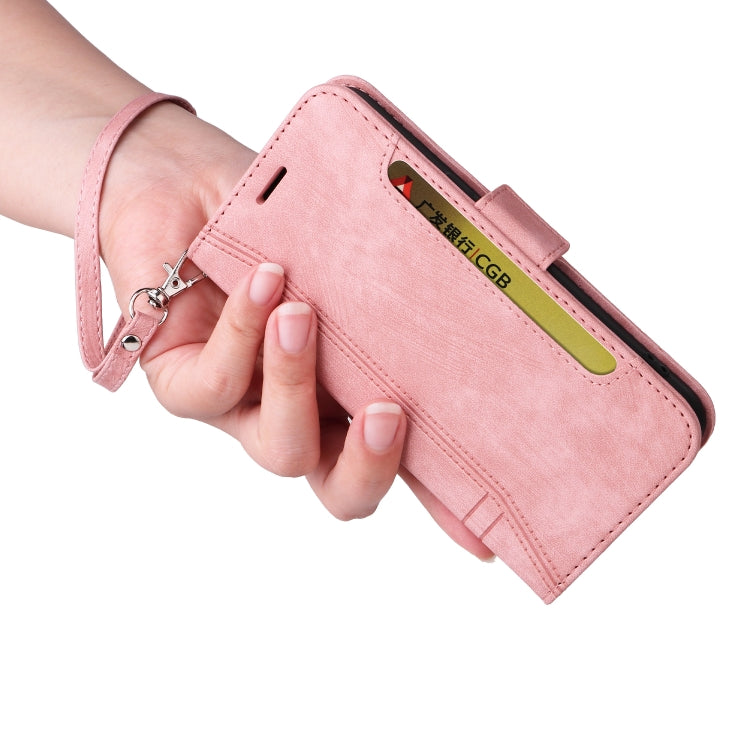 For Motorola Moto G52 / G82 BETOPNICE Dual-side Buckle Leather Phone Case(Pink) - Motorola Cases by BETOPNICE | Online Shopping UK | buy2fix
