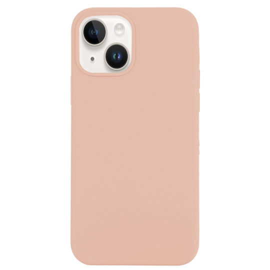 For iPhone 14 Plus Solid Silicone Phone Case(Sand Pink)