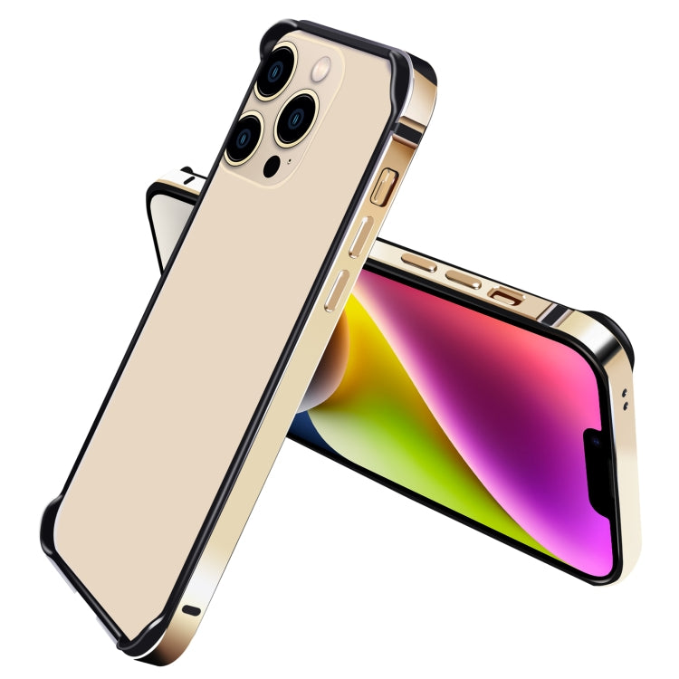For iPhone 14 TPU + Aluminum Alloy Frame Phone Case(Gold) - iPhone 14 Cases by buy2fix | Online Shopping UK | buy2fix