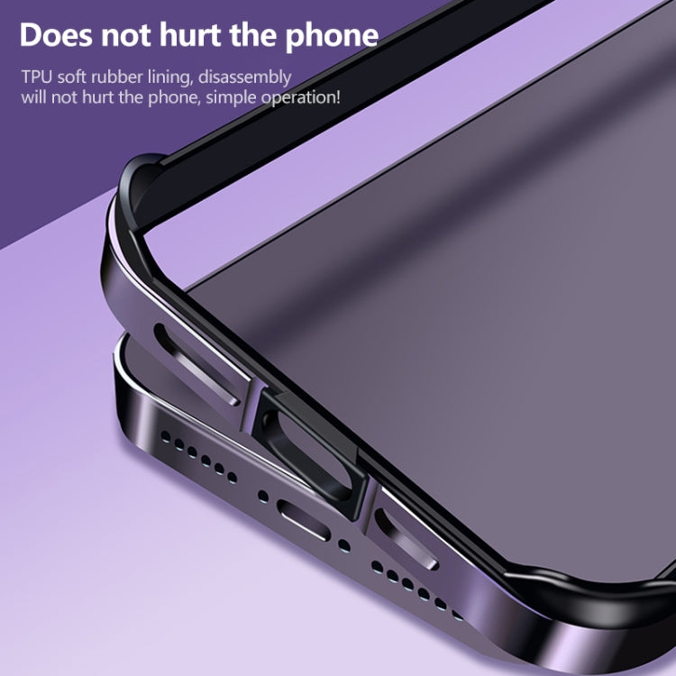 For iPhone 14 TPU + Aluminum Alloy Frame Phone Case(Silver) - iPhone 14 Cases by buy2fix | Online Shopping UK | buy2fix