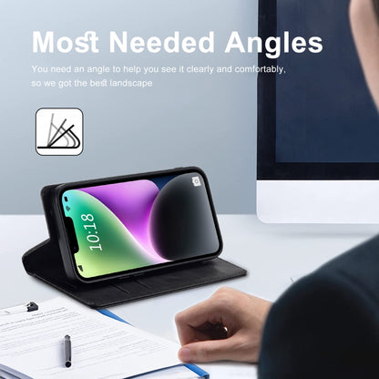 For iPhone 14 Plus LC.IMEEKE RFID Anti-theft Leather Phone Case(Black) - iPhone 14 Plus Cases by LC.IMEEKE | Online Shopping UK | buy2fix