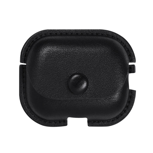 For AirPods Pro 2 Litchi Texture PU Leather Earphone Protective Case with Hook(Black) by buy2fix