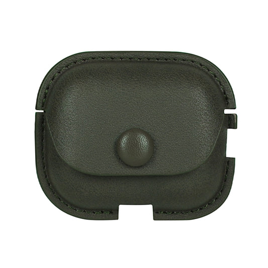 For AirPods Pro 2 Litchi Texture PU Leather Earphone Protective Case with Hook(Green) by buy2fix