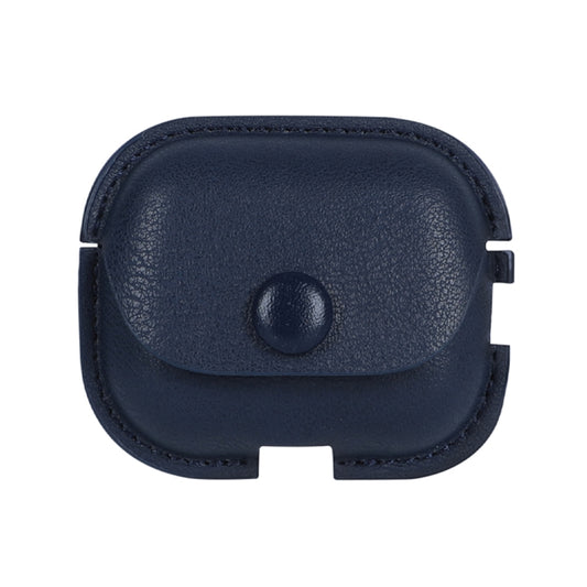 For AirPods Pro 2 Litchi Texture PU Leather Earphone Protective Case with Hook(Blue) by buy2fix