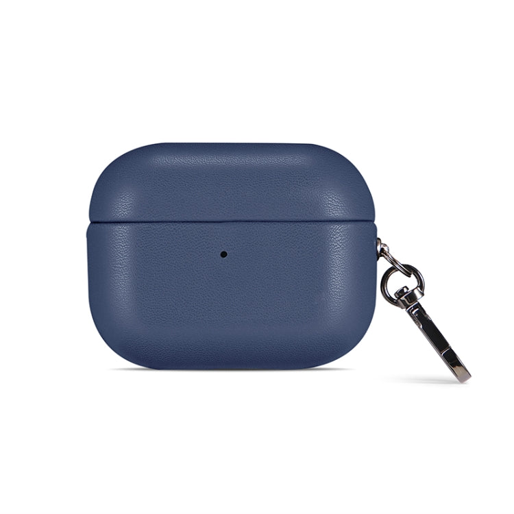 For Apple AirPods 3 PU Leather Wireless Bluetooth Earphone Protective Case(Blue) - For AirPods 3 by buy2fix | Online Shopping UK | buy2fix