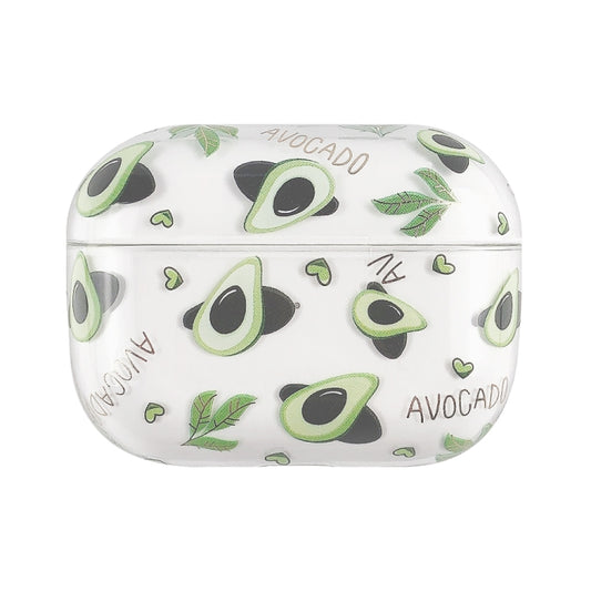For AirPods Pro 2 Bronzing Fruit Pattern PC Earphone Hard Protective Case(Avocado) by buy2fix