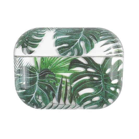 For AirPods Pro 2 Bronzing Fruit Pattern PC Earphone Hard Protective Case(Banana Leaves) by buy2fix