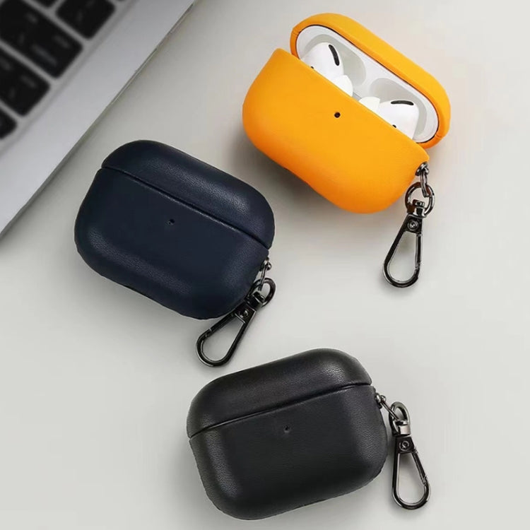 For Apple AirPods Pro 2 PU Leather Wireless Bluetooth Earphone Protective Case(Orange) - For AirPods Pro 2 by buy2fix | Online Shopping UK | buy2fix