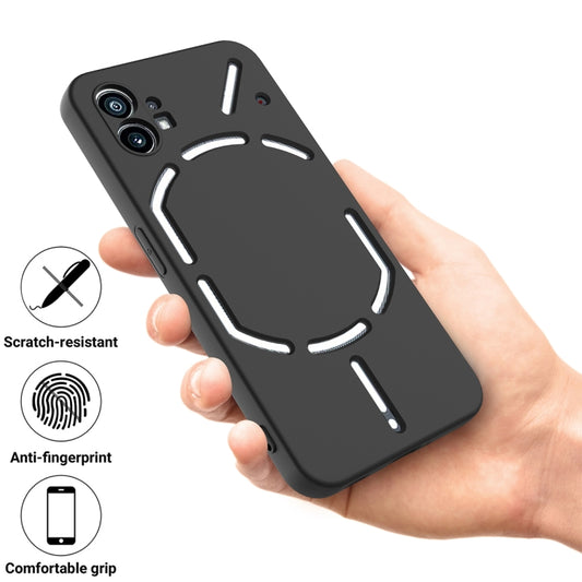 For Nothing Phone 1 Pure Color Liquid Silicone Shockproof Phone Case(Black) by buy2fix
