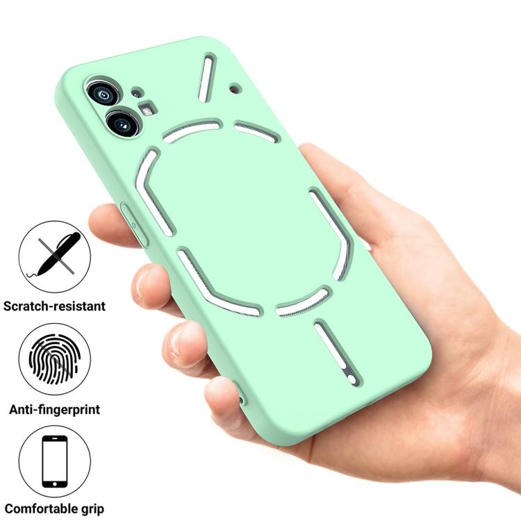 For Nothing Phone 1 Pure Color Liquid Silicone Shockproof Phone Case(Green) by buy2fix