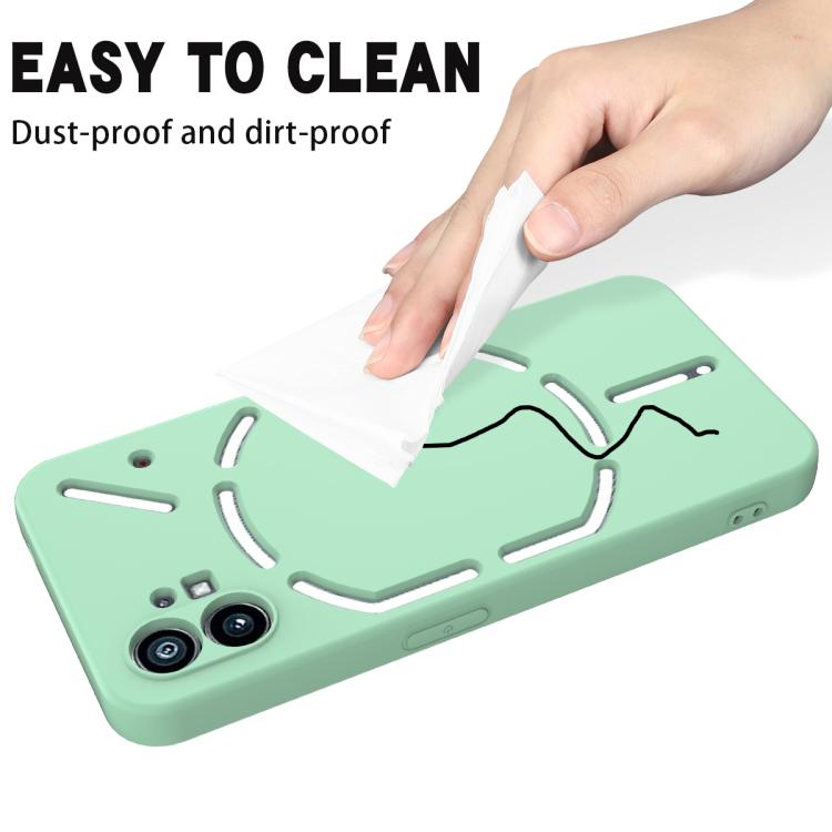 For Nothing Phone 1 Pure Color Liquid Silicone Shockproof Phone Case(Green) by buy2fix