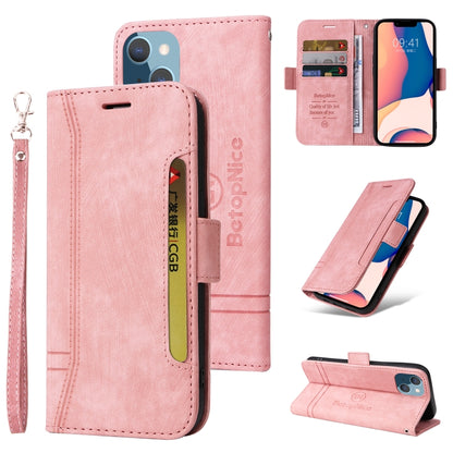 For iPhone 14 Plus BETOPNICE Dual-side Buckle Leather Phone Case(Pink) - iPhone 14 Plus Cases by BETOPNICE | Online Shopping UK | buy2fix