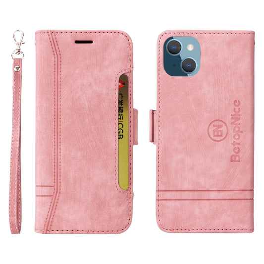 For iPhone 14 Plus BETOPNICE Dual-side Buckle Leather Phone Case(Pink) - iPhone 14 Plus Cases by BETOPNICE | Online Shopping UK | buy2fix
