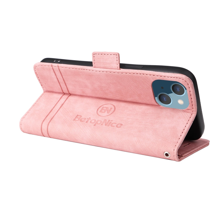 For iPhone 14 Plus BETOPNICE Dual-side Buckle Leather Phone Case(Pink) - iPhone 14 Plus Cases by BETOPNICE | Online Shopping UK | buy2fix