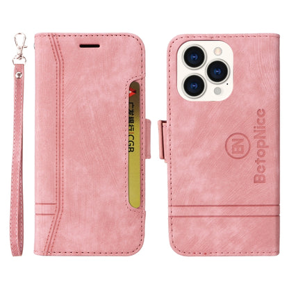 For iPhone 14 Pro BETOPNICE Dual-side Buckle Leather Phone Case(Pink) - iPhone 14 Pro Cases by BETOPNICE | Online Shopping UK | buy2fix