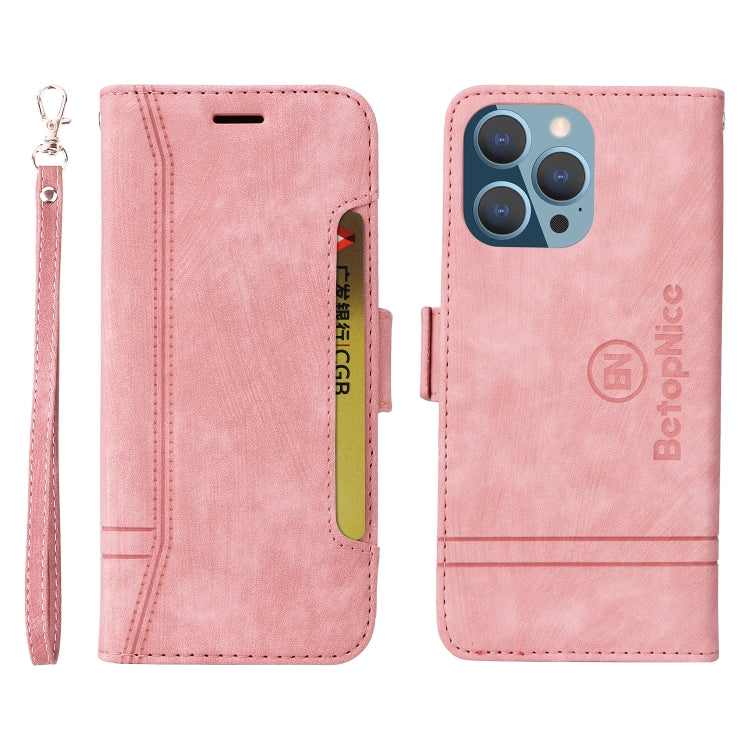 For iPhone 14 Pro Max BETOPNICE Dual-side Buckle Leather Phone Case(Pink) - iPhone 14 Pro Max Cases by BETOPNICE | Online Shopping UK | buy2fix