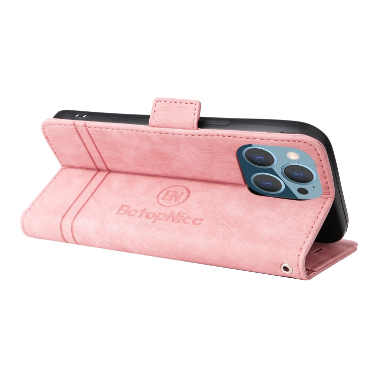 For iPhone 14 Pro Max BETOPNICE Dual-side Buckle Leather Phone Case(Pink) - iPhone 14 Pro Max Cases by BETOPNICE | Online Shopping UK | buy2fix