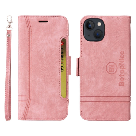 For iPhone 13 BETOPNICE Dual-side Buckle Leather Phone Case(Pink) - iPhone 13 Cases by BETOPNICE | Online Shopping UK | buy2fix