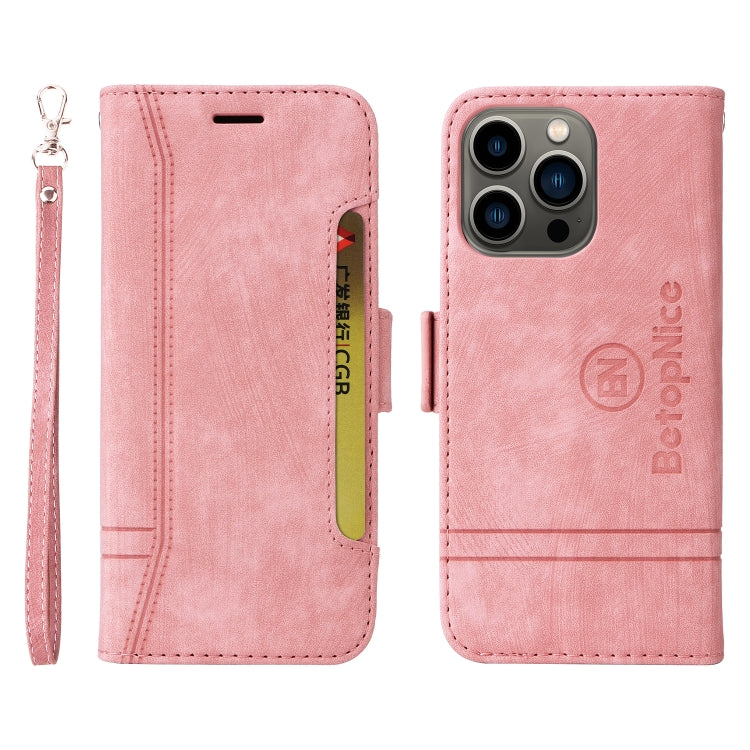 For iPhone 13 Pro BETOPNICE Dual-side Buckle Leather Phone Case(Pink) - iPhone 13 Pro Cases by BETOPNICE | Online Shopping UK | buy2fix