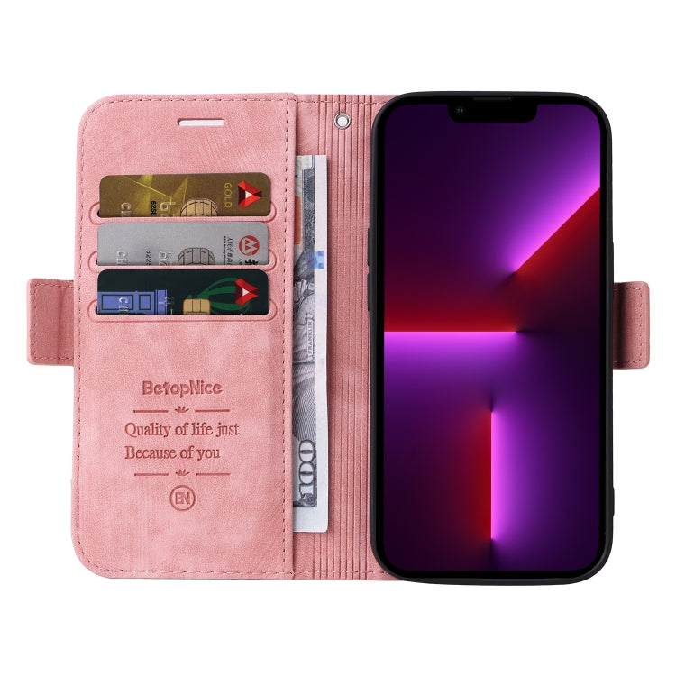 For iPhone 13 Pro BETOPNICE Dual-side Buckle Leather Phone Case(Pink) - iPhone 13 Pro Cases by BETOPNICE | Online Shopping UK | buy2fix