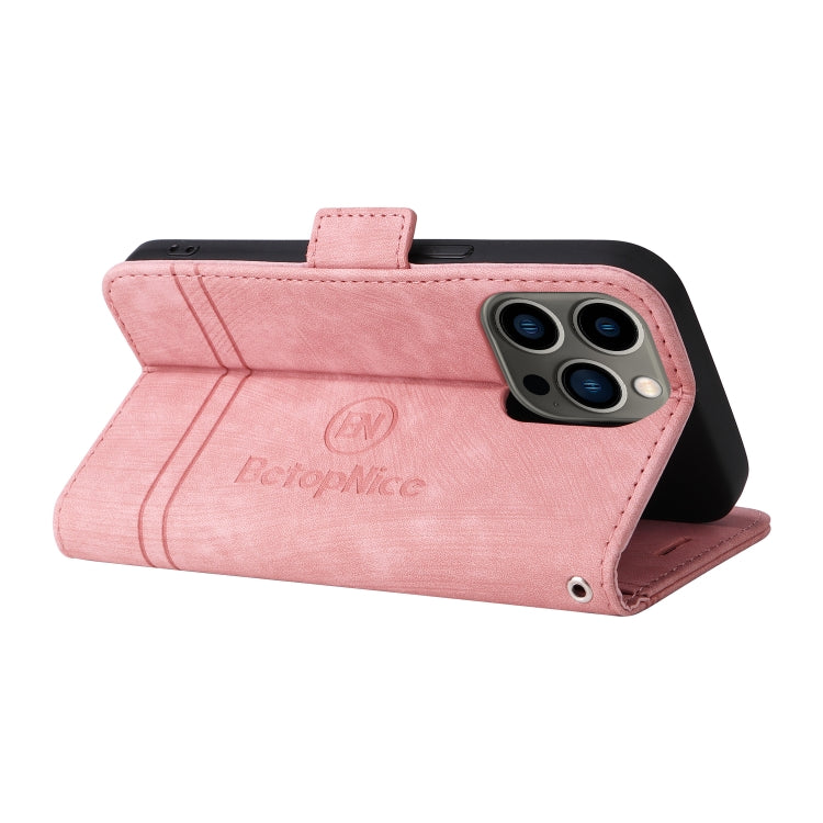 For iPhone 13 Pro BETOPNICE Dual-side Buckle Leather Phone Case(Pink) - iPhone 13 Pro Cases by BETOPNICE | Online Shopping UK | buy2fix