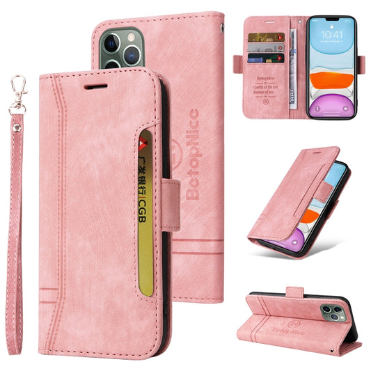 For iPhone 11 Pro BETOPNICE Dual-side Buckle Leather Phone Case(Pink) - iPhone 11 Pro Cases by BETOPNICE | Online Shopping UK | buy2fix