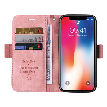 For iPhone XR BETOPNICE Dual-side Buckle Leather Phone Case(Pink) - More iPhone Cases by BETOPNICE | Online Shopping UK | buy2fix