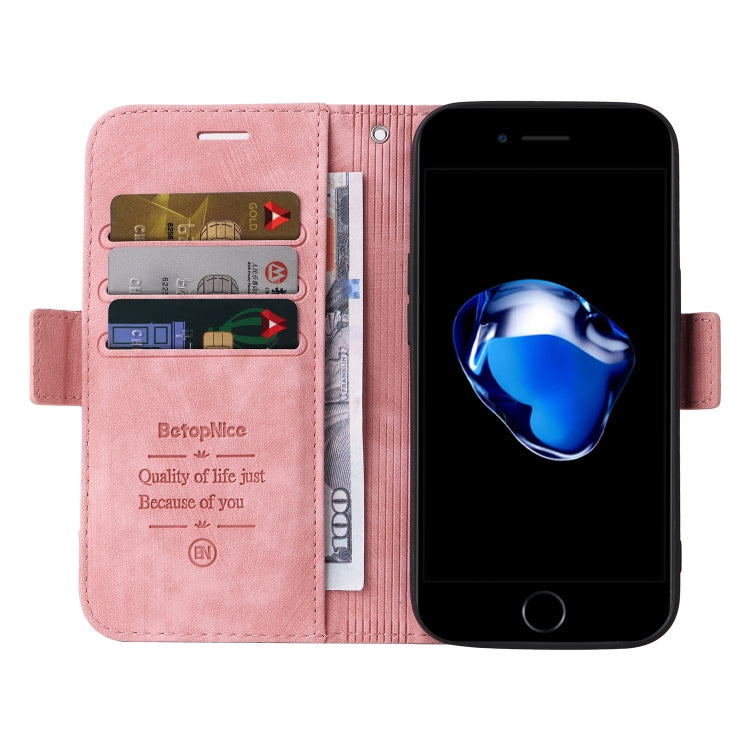 For iPhone SE 2022 / SE 2020 / 7 / 8 BETOPNICE Dual-side Buckle Leather Phone Case(Pink) - iPhone SE 2022 / 2020 / 8 / 7 Cases by BETOPNICE | Online Shopping UK | buy2fix