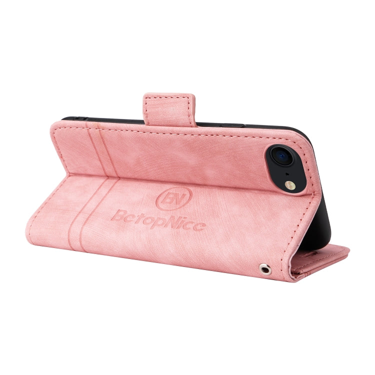For iPhone SE 2022 / SE 2020 / 7 / 8 BETOPNICE Dual-side Buckle Leather Phone Case(Pink) - iPhone SE 2022 / 2020 / 8 / 7 Cases by BETOPNICE | Online Shopping UK | buy2fix