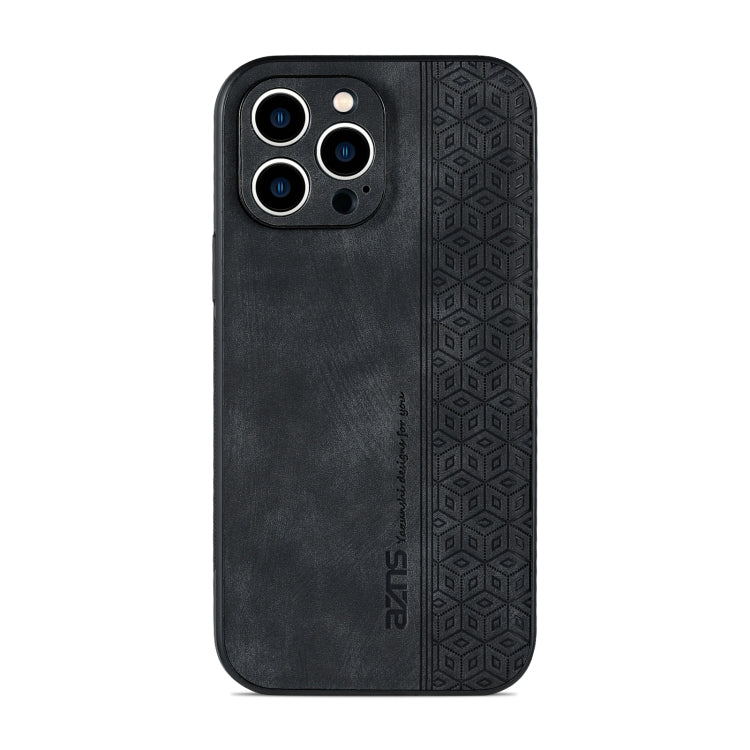 For iPhone 13 Pro AZNS 3D Embossed Skin Feel Phone Case(Black) - iPhone 13 Pro Cases by AZNS | Online Shopping UK | buy2fix