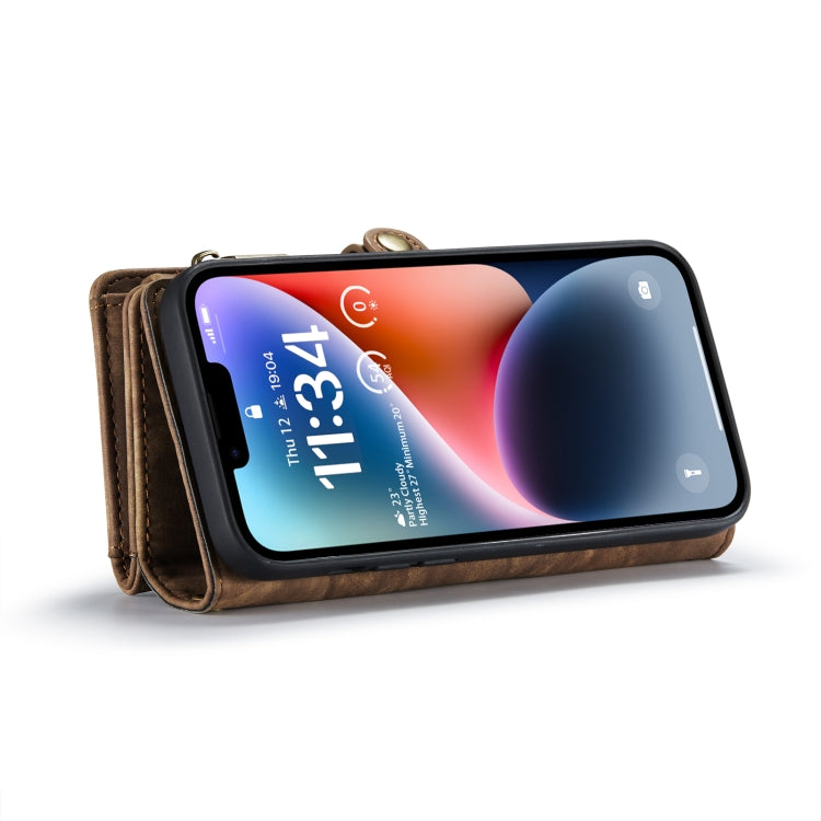 For iPhone 14 Plus CaseMe 008 Detachable Multifunctional Leather Phone Case(Brown) - iPhone 14 Plus Cases by CaseMe | Online Shopping UK | buy2fix